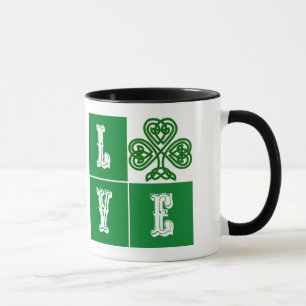 Taza Amor Celtic Shamrock Hearts