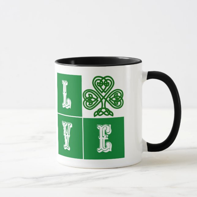 Taza Amor Celtic Shamrock Hearts (Derecha)