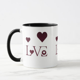 Taza Amor con corazones - Romántico Mug Combo Minimalis