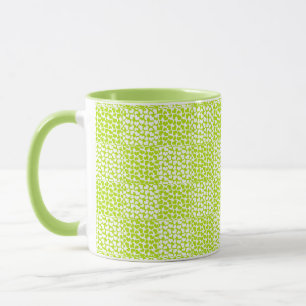 Taza Amor controlado en verde limón y blanco