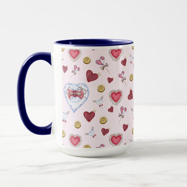 Taza Amor Corazón masticando acuarela        (Izquierda)