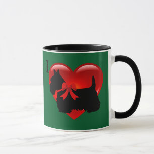 Taza Amor/corazón rojo Scottish Terrier, Kelly/Irlandés