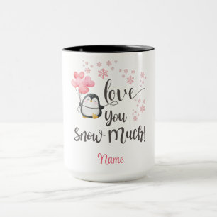 Taza Amor - Cute San Valentín pingüino personalizado