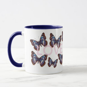 Taza Amor de Mariposa Azul