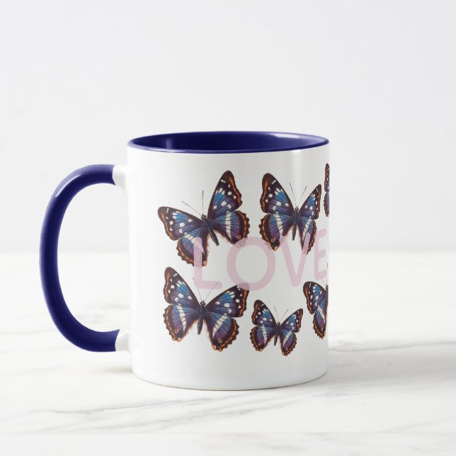 Taza Amor de Mariposa Azul (Izquierda)