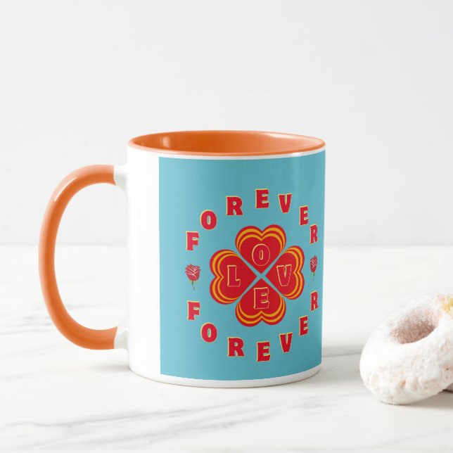Taza Amor de San Valentín para siempre (Con donut)