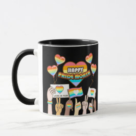 Taza Amor del orgullo. El amor es justo. Mes del orgull