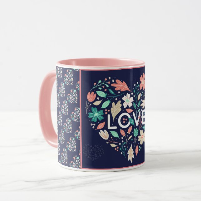 Taza Amor Elegante Moderno Popular Mejor Corazón (Anverso izquierdo)