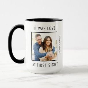 Taza Amor en la primera pareja de ojos Valentine