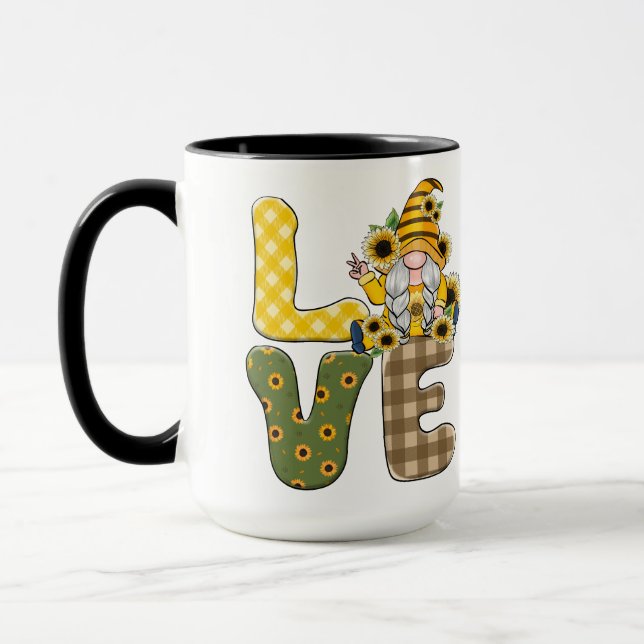 Taza "AMOR" en las capitales con Personalizado de Gnome (Izquierda)
