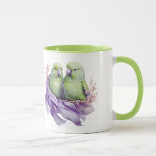 Taza Amor en una rama - Dos pájaros en armonía