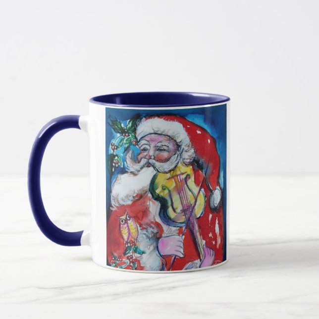 TAZA AMOR FIESTA MUSICAL XMAS SANTA CLAUS VIOLIN PLAYER (Izquierda)