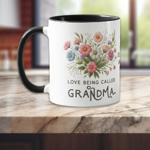 Taza Amor floral llamado Abuela