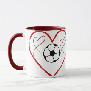 Taza Amor Fútbol Corazón