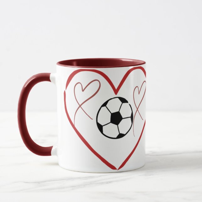 Taza Amor Fútbol Corazón  (Izquierda)