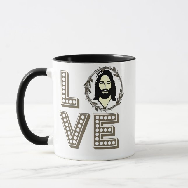 Taza Amor Jesús Café Mug, Mug Cristiano Religioso (Izquierda)