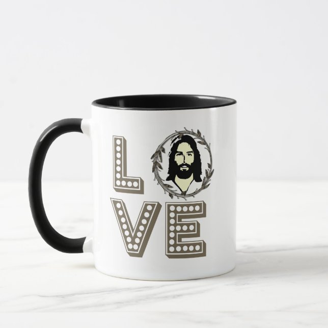Taza Amor Jesús Coffee Mug, popular Biblia Cita Versos (Izquierda)