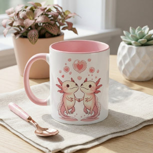 Taza Amor Kawaii de Ajolote: Criaturas Acuáticas Lindas