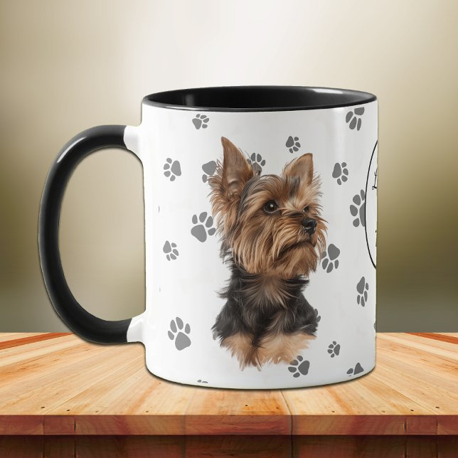 Taza Amor Mi Huella De Perro Terrier De York (Subido por el creador)