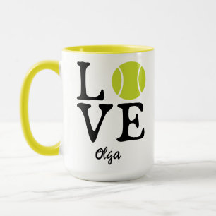 Taza Amor Personalizado de Tenis   Feliz Día de Tenis