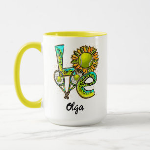 Taza Amor Personalizado de Tenis Feliz Día de Tenis