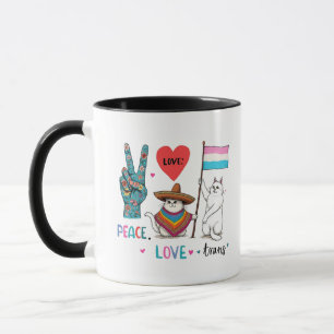 Taza Amor por la paz y transgénero LGBTQ