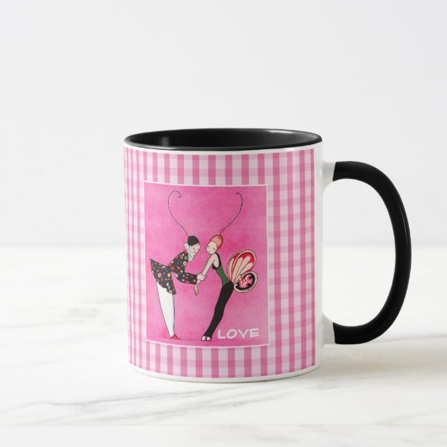 Taza Amor. Regalo El día de San Valentín Art Deco (Derecha)