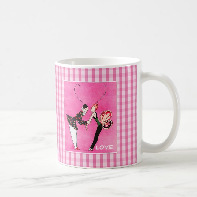 Taza Amor. Regalo El día de San Valentín Art Deco (Derecha)