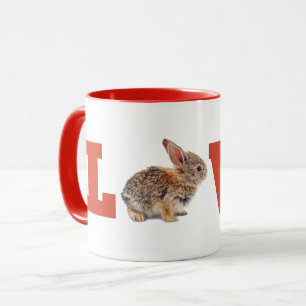 Taza Amor rojo del conejo