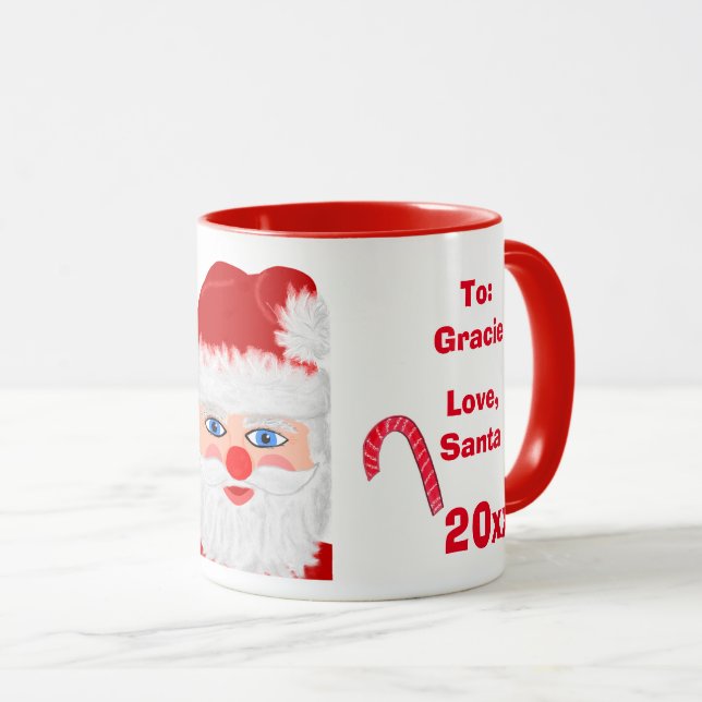 Taza Amor Santa Navidad Nombre (Anverso derecho)