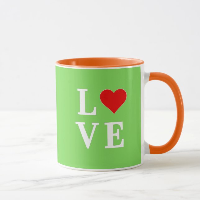 Taza Amor verde limón Moderno estilo (Derecha)
