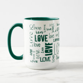 Taza ¡AMOR verde! Tipografía
