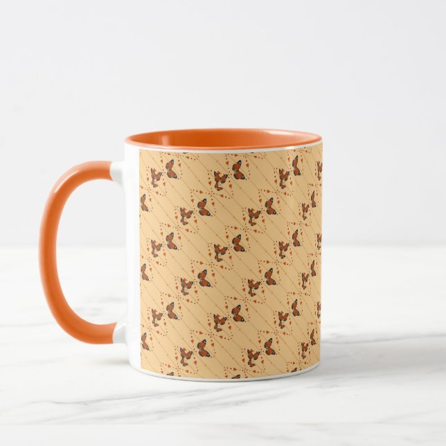Taza Amor y mariposas en naranja (Izquierda)