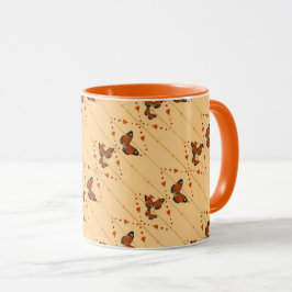 Taza Amor y mariposas en versión naranja 2