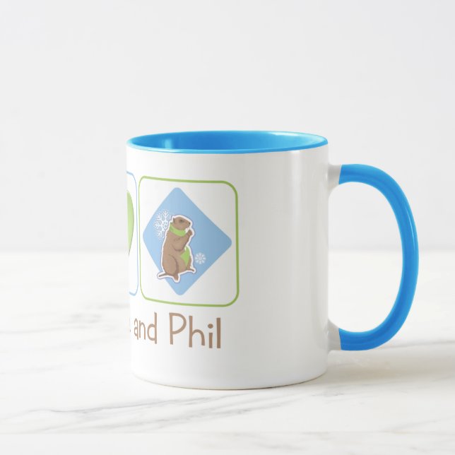 Taza Amor y Phil de la paz (Derecha)