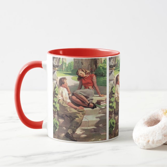 Taza Amor y romance vintage, dulces dieciséis (Con donut)