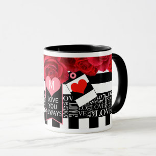 Taza Amor y Rosas Mug estilo pizarra