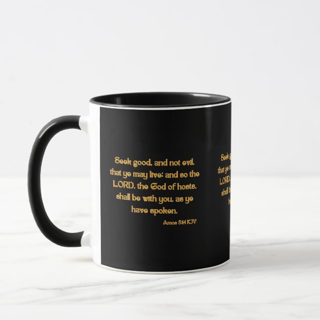 Taza Amos 5:14 KJV Biblia Verse Mug De Dos Tones (Izquierda)