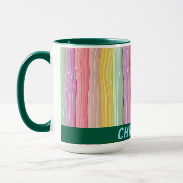 Taza Amplias líneas onduladas en colores ondulados con  (Izquierda)