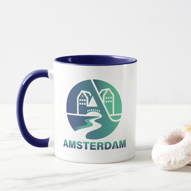 Taza Ámsterdam Países Bajos Europa (Con donut)