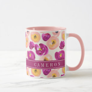 Taza Añada su modelo botánico de la acuarela conocida