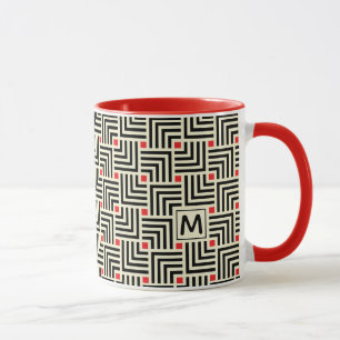Taza Añada sus líneas el geométricas iniciales mod