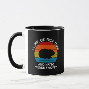 Taza Añade tu texto, cerdo guineano en el atardecer roj