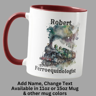 Taza Añadir nombre cambiar todo el texto, tren ferroequ