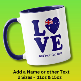 Taza Añadir nombre Editar texto - Bandera australiana d
