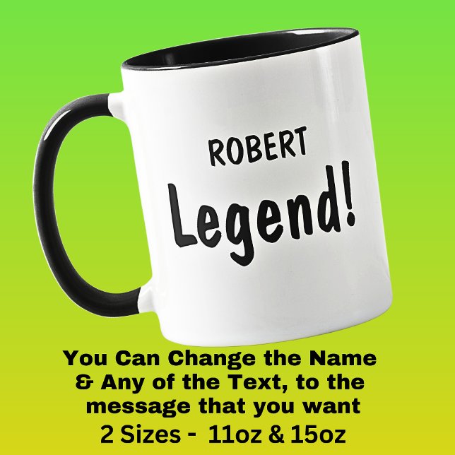 Taza Añadir nombre - LEGEND! (Subido por el creador)