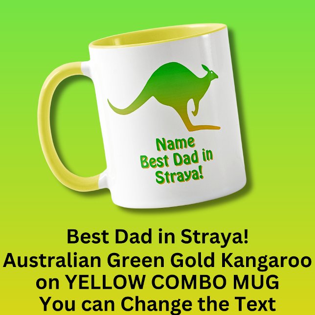 Taza Añadir nombre, mejor papá Australia, canguro de or (Subido por el creador)