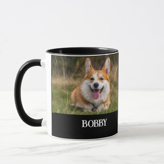 Taza Añadir su propia foto y nombre de perro (Izquierda)