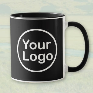 Taza Añadir su propio logotipo Fondo negro