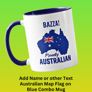 Taza Añadir texto de nombre, azul orgullosamente austra